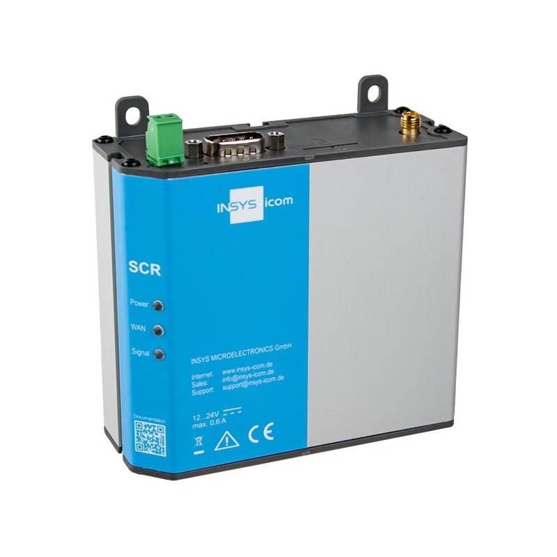 INSYS icom SCR-L200 LTE-Mobilfunk-Router VPN 2xEthernet 10/100BT 1xRS232